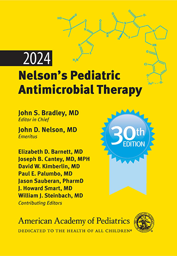Book cover for 2024 Nelson’s Pediatric Antimicrobial Therapy (30th Edition)