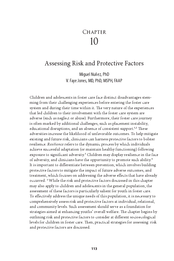 Assessing Risk and Protective Factors | Fostering HealthHealth Care for ...