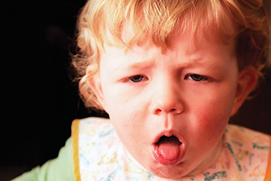 Baby coughing.