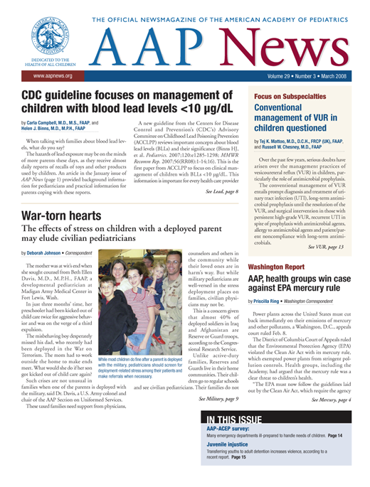 CDC guideline focuses on management of children with blood lead levels