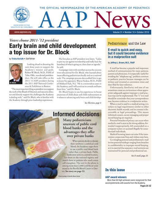 Volume 31 Issue 10 | AAP News | American Academy of Pediatrics