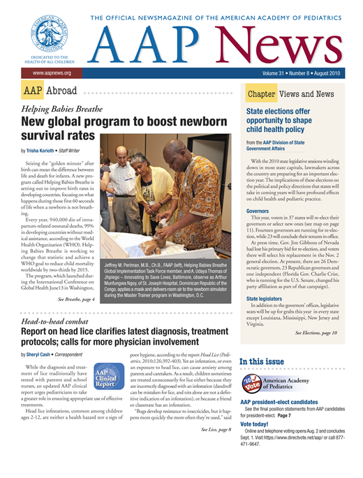 AAP News Cover Image for Volume 31, Issue 8