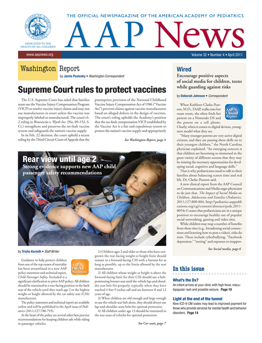 AAP News Cover Image for Volume 32, Issue 4
