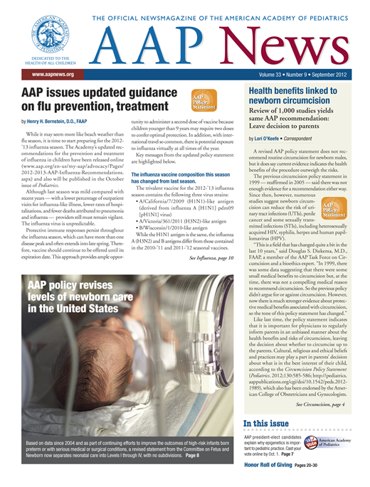 Volume 33 Issue 9 | AAP News | American Academy of Pediatrics