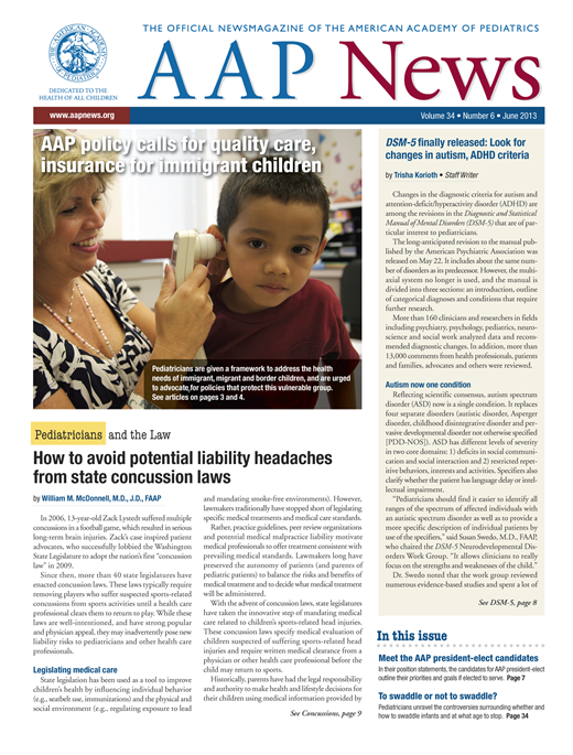 AAP News Cover Image for Volume 34, Issue 6