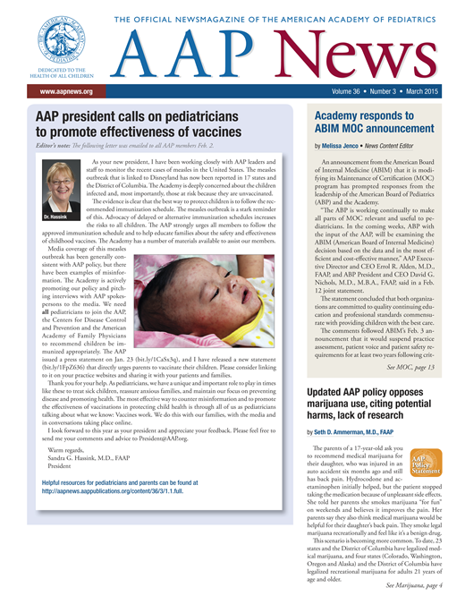 AAP News Cover Image for Volume 36, Issue 3