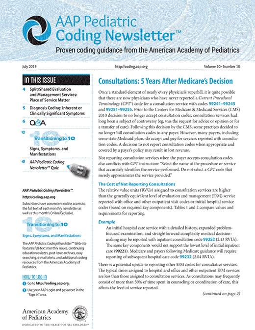 Q&A | AAP Pediatric Coding Newsletter | American Academy of Pediatrics