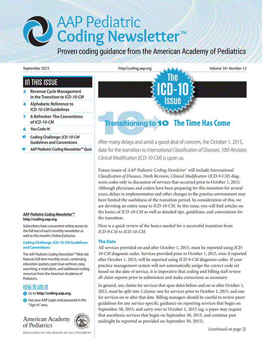 Alphabetic Reference to ICD-10-CM Guidelines | AAP Pediatric Coding ...