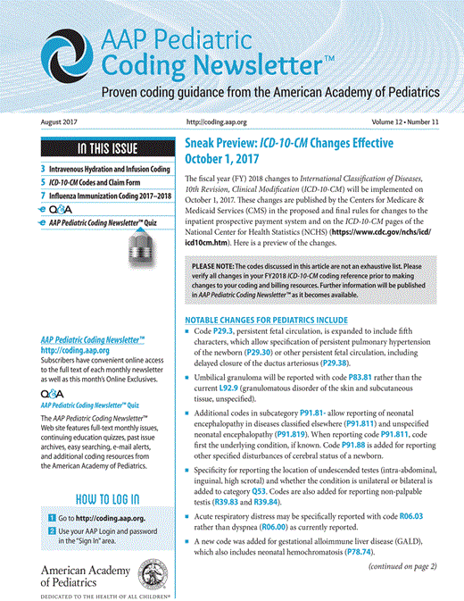Influenza Immunization Coding 2017–2018 | AAP Pediatric Coding ...