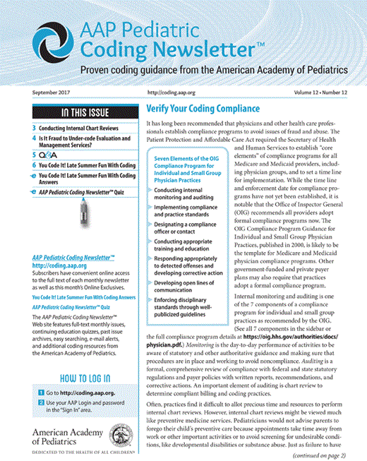 Conducting Internal Chart Reviews | AAP Pediatric Coding Newsletter ...