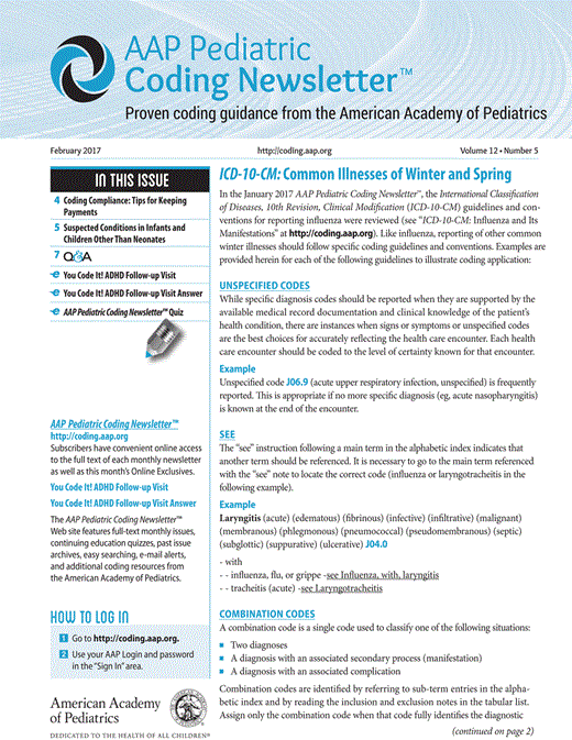 Q&A | AAP Pediatric Coding Newsletter | American Academy of Pediatrics