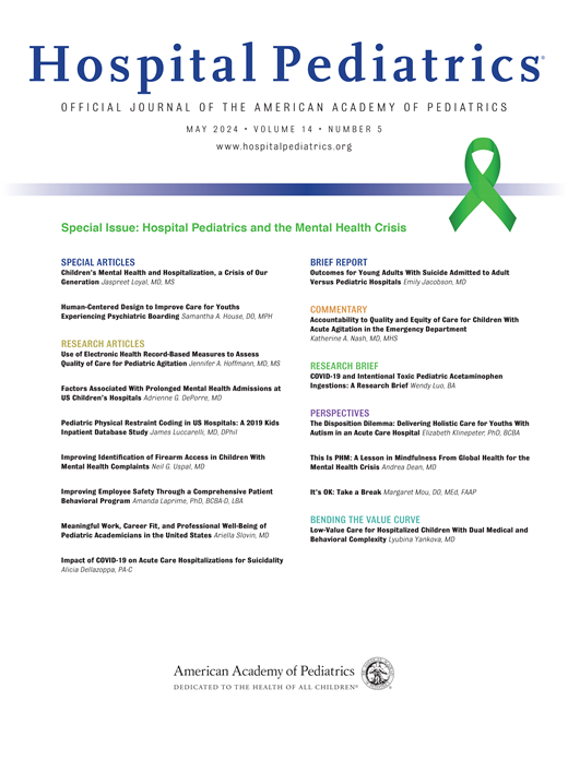 Hospital Pediatrics Cover Image for Volume 14, Issue 5
