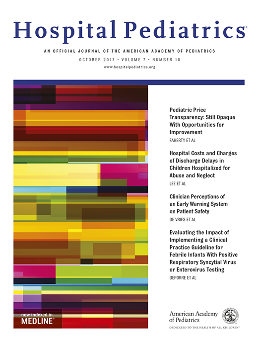Hospital Pediatrics Cover Image for Volume 7, Issue 10