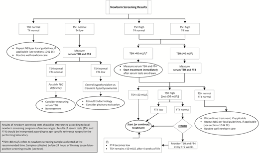 Algorithm for action after newborn screening for congenital hypothyroidism.