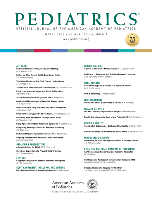 Pediatrics Cover Image for Volume 151, Issue 3