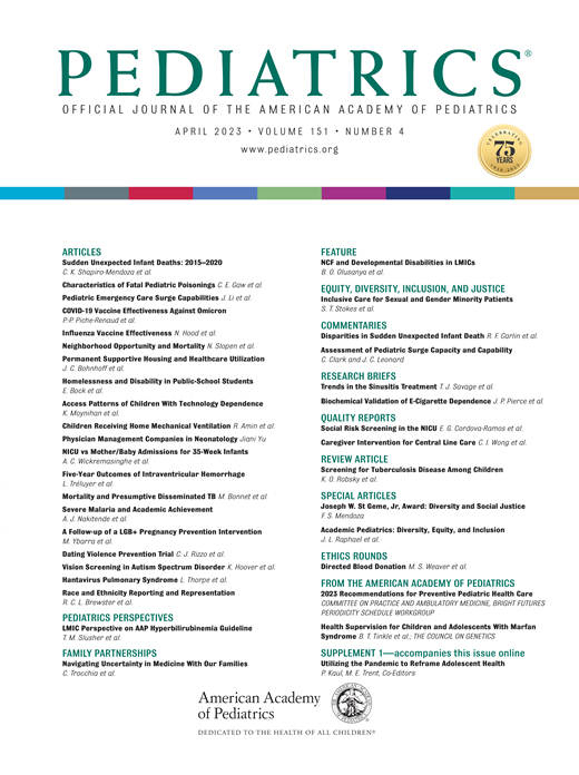 Pediatrics Cover Image for Volume 151, Issue 4
