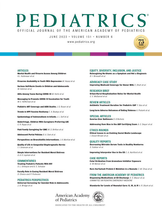 Pediatrics Cover Image for Volume 151, Issue 6