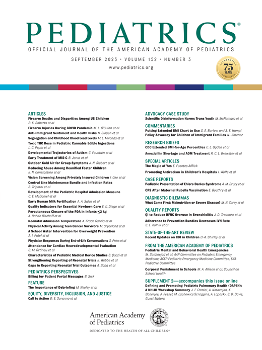 Pediatrics Cover Image for Volume 152, Issue 3