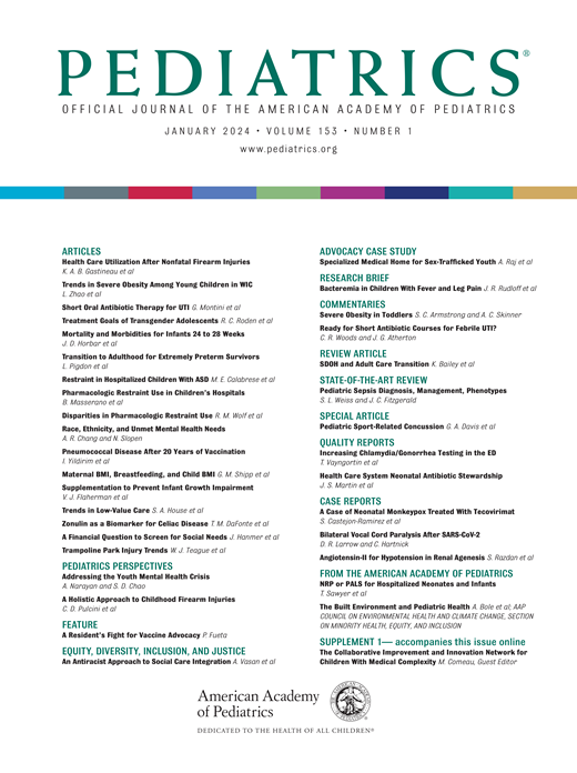 Pediatrics Cover Image for Volume 153, Issue 1