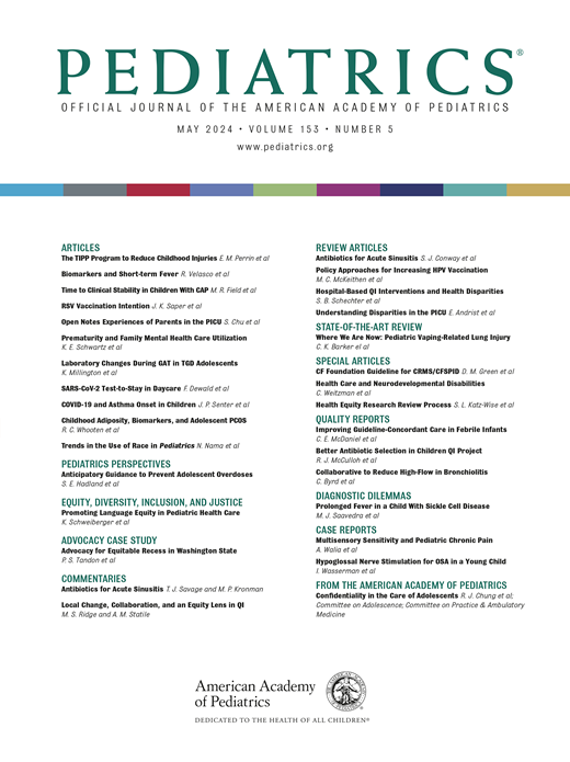 Pediatrics Cover Image for Volume 153, Issue 5