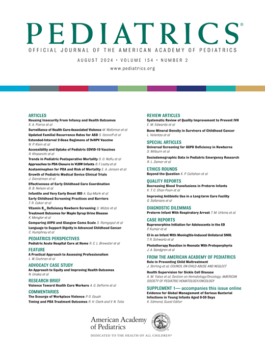 Pediatrics Cover Image for Volume 154, Issue 2