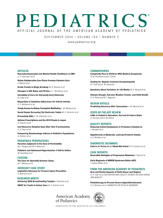 Pediatrics Cover Image for Volume 154, Issue 3