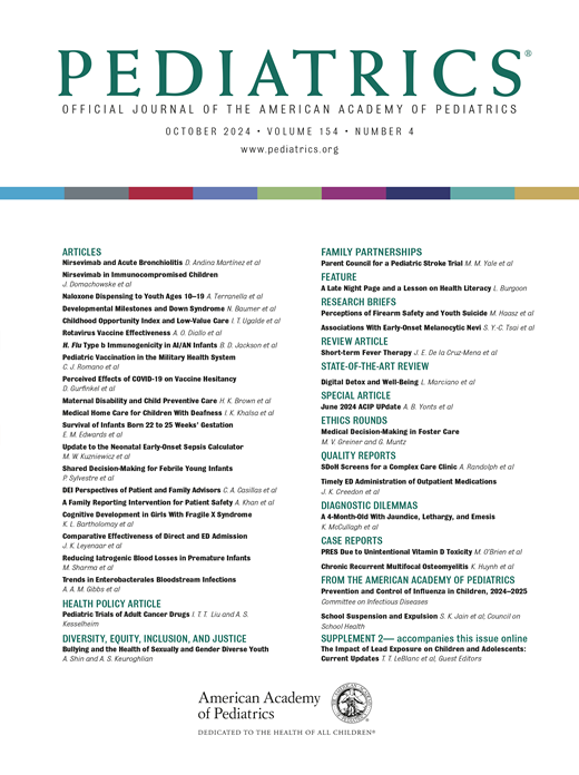 Pediatrics Cover Image for Volume 154, Issue 4