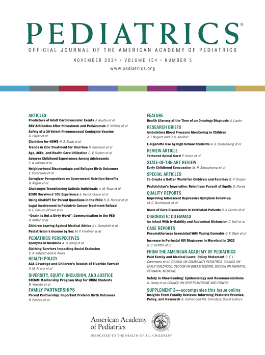 Pediatrics Cover Image for Volume 154, Issue 5