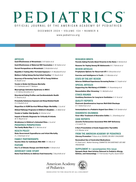 Pediatrics Cover Image for Volume 154, Issue 6