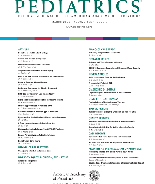 Pediatrics Cover Image for Volume 155, Issue 3