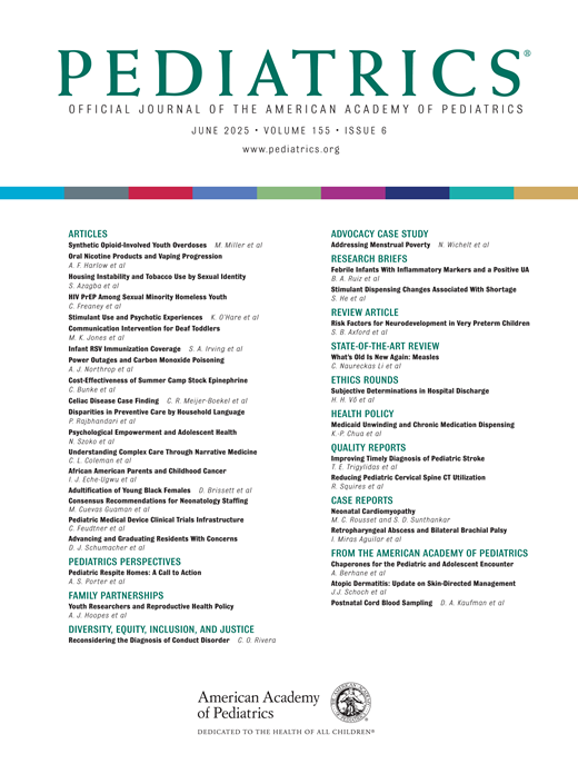 Pediatrics Cover Image for Volume 155, Issue 6